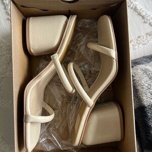 Dolce Vita Cream Strappy Block Heels